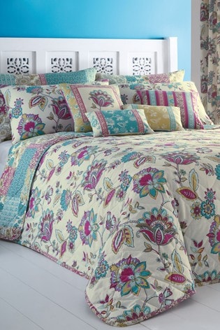 D&D Blue Marinelli Floral Bedspread