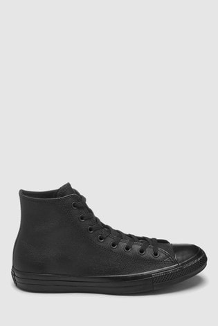 Converse Black Leather High Chuck Ox Trainers