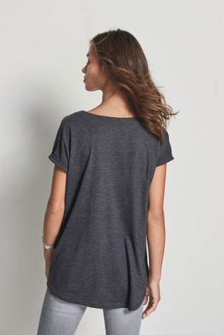 Curved hem t shirt womens Clearance