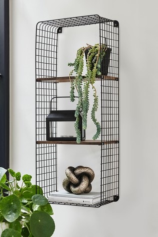 Black Bronx Industrial Rectangular Wall Shelves