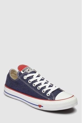 converse navy heart chuck low trainer