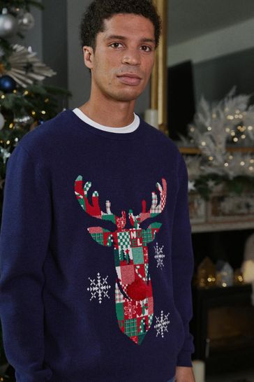 Buy Regular Christmas Mens Knitted Jumper from Next Ireland