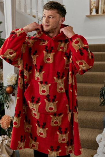Buy Red Reindeer - Felpa oversize stile Uomo stile coperta in coordinato  per la famiglia from Next Italy