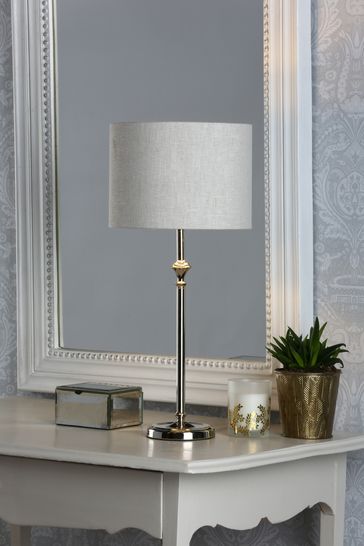 Buy Laura Ashley Polished Nickel Highgrove Table Lamp from the