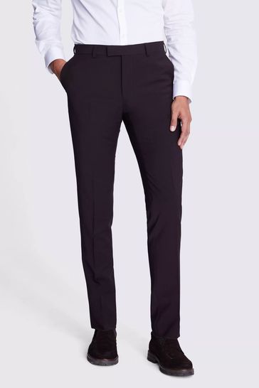 DKNY Burgundy Red Slim Fit Suit - Trousers