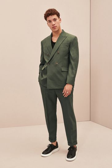 Buy Green EDIT Relaxed Fit Double Breasted Suit Jacket from Next