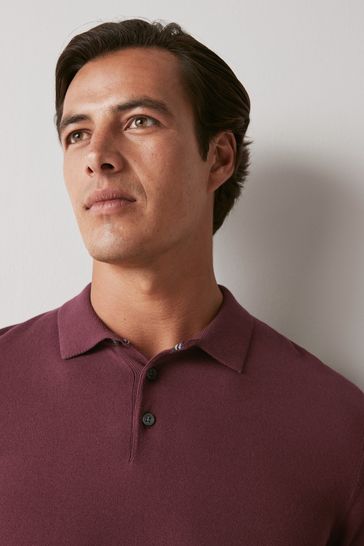 Port Purple Regular Knitted Long Sleeve Polo Shirt