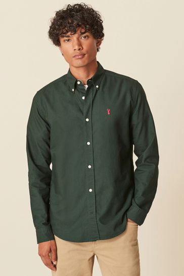 Forest Green Regular Fit Long Sleeve Oxford Shirt