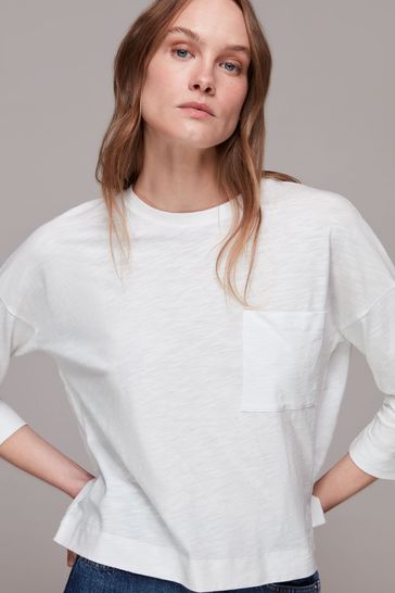 Whistles Cotton Patch Pocket Top