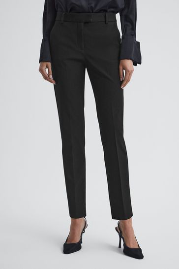 Reiss Black Joanne Petite Slim Fit Tailored Trousers