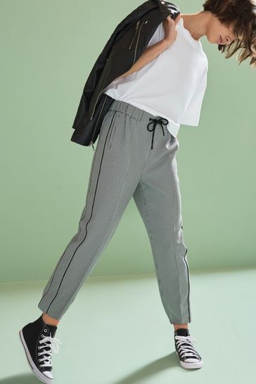 Black & White Smart Tapered Trousers