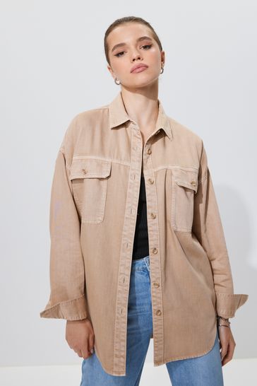 Denim blouse 2024 with pearls