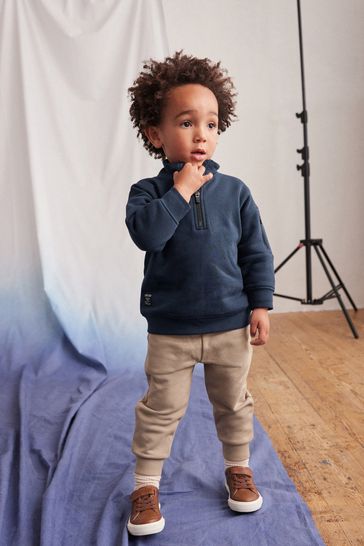 Blue/ stone Funnel Neck Sweatshirt and Jogger Set (3mths-7yrs)