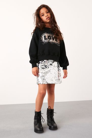 Black 2025 sequin sweatshirt
