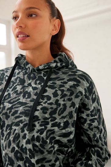 Buy Khaki Animal Print Next Active Longline Overhead Hoodie from Next  Hungary