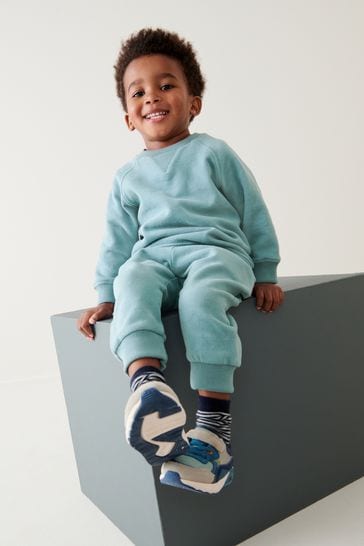 Mineral Blue Sweatshirt and Joggers Oversized Soft Touch Jersey (3mths-7yrs)