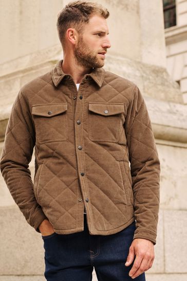 Brown corduroy shacket clearance