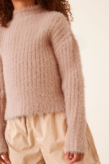 Pink Funnel Neck Cosy Jumper (3-16yrs)