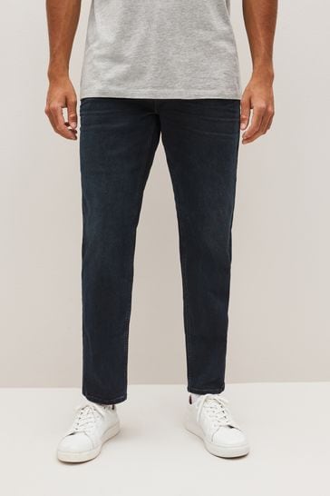 Blue Black Straight Fit Classic Stretch Jeans