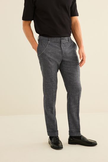 Mens black slim fit trousers sale