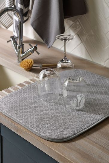 Buy Grey Geo Microfibre Dish Drying Mat from Next Ireland