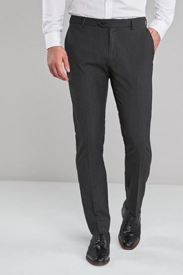 Buy Charcoal Grey Skinny Stretch Smart Trousers from the Next UK online ...