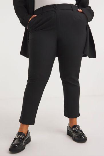 Simply Be Value Essentials Stretch Tapered Workwear Black Trousers