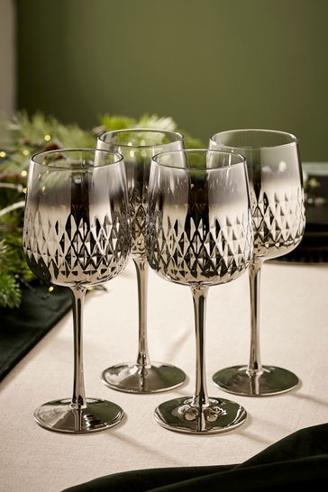 Set of 4 Silver Albany Wine Glasses