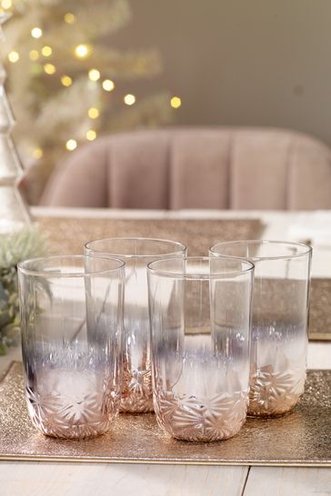 Buy Rose Gold Celine Glassware Set of 4 Tumbler Glasses from Next