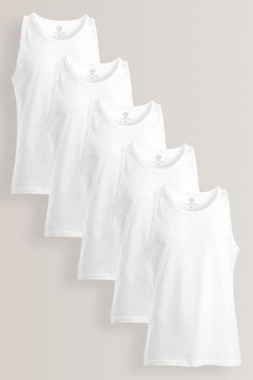 White Vests 5 Pack
