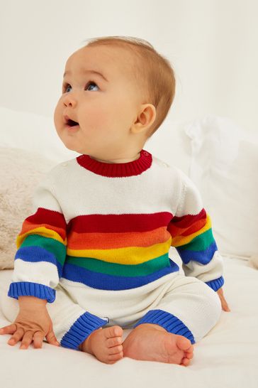 Pelele de punto multicolor a rayas arcoíris para bebé de Little Bird Oliver
