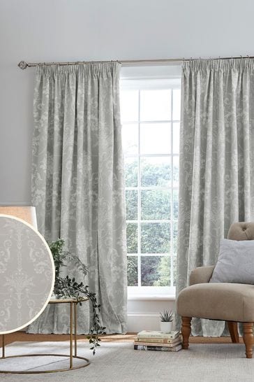 Buy Laura Ashley Dove Grey Josette Blackout Lined Pencil Pleat