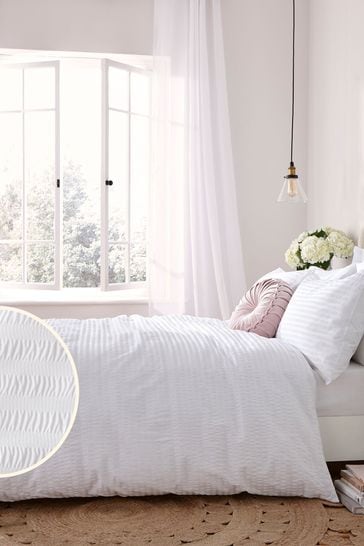 White clearance seersucker bedding