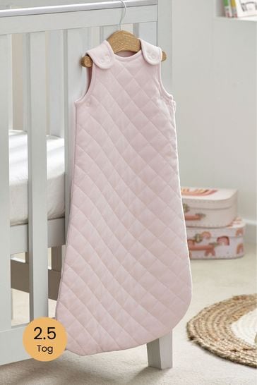 Pink Quilted Baby 100% Cotton 2.5 Tog Sleep Bag