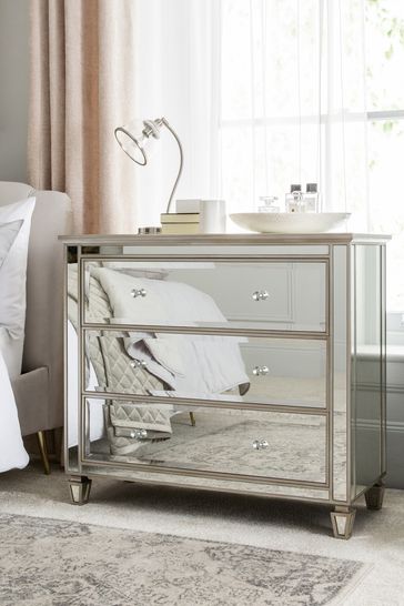 Buy Mirror Fleur 3 Drawer Chest of Drawers from the Next UK online