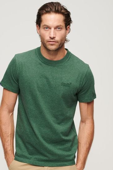 Superdry Heritage Pine Green Organic Cotton Vintage Embroidered T-Shirt