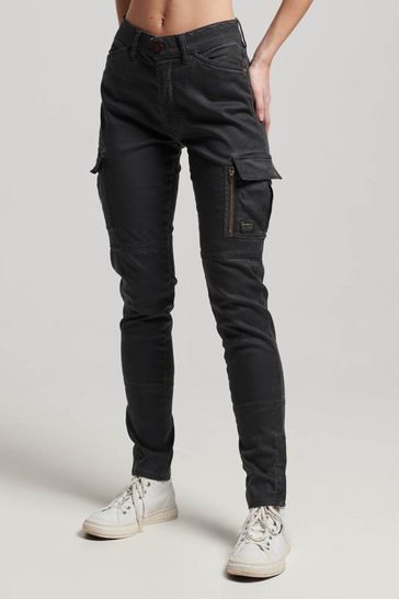 Superdry Black Skinny Fit Cargo Joggers