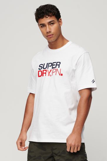 Superdry White Sportswear Logo Loose T-Shirt