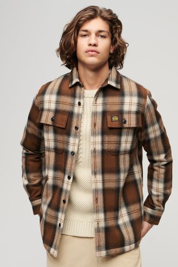 Superdry Brown Wool Miller Overshirt