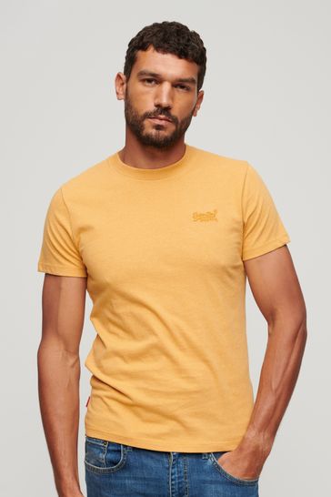 Superdry Light Yellow Vintage Logo Embroided T-Shirt