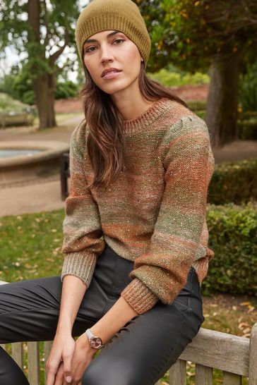 Buy Brown Sparkle Ombre Jumper from the 