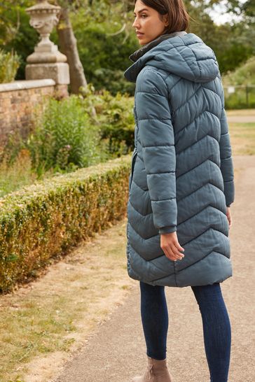 Blue shop hooded coat