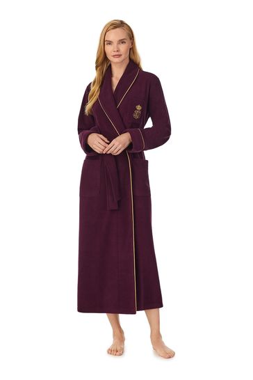 ralph lauren long fleece robe