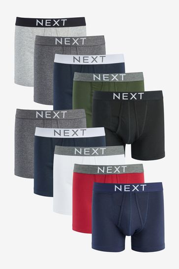 Buy Core Mixed Colour 10 pack A-Front Boxers from Next Ireland