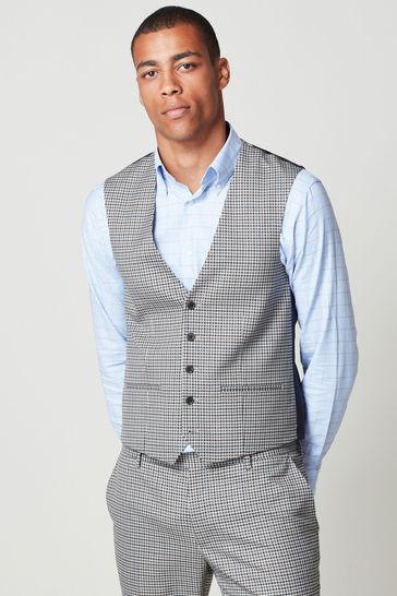 Buy Brown Gingham Check Suit Waistcoat from Next Luxembourg