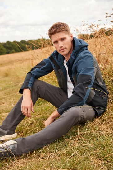 Buy Navy Blue Fleece Lined Waterproof Anorak Jacket from Next