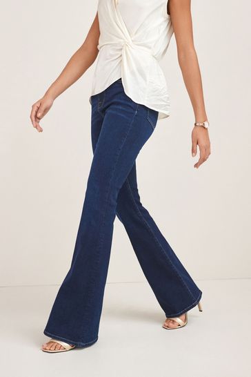 Inky Blue Stretch Flare Jeans