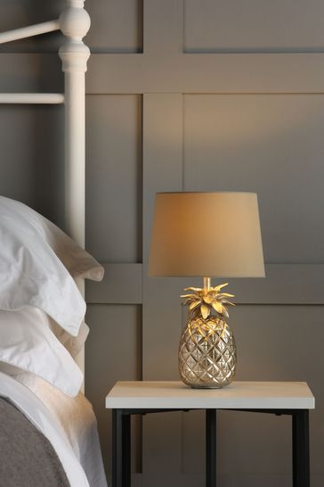 Laura Ashley Gold Pineapple Table Lamp With Ivory Shade