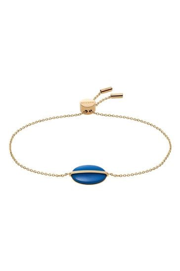 Skagen Ladies Gold Tone Sea Glass Bracelet