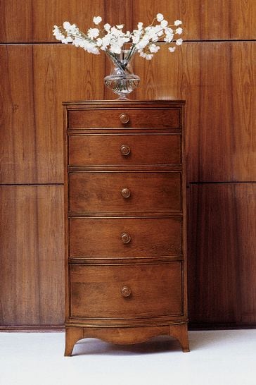 Dark brown tall shop chest of drawers